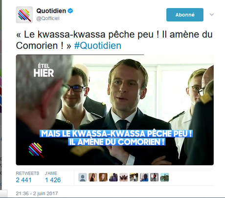 #kwassakwassa ? ça : du racisme bien  dégueulasse  de #Macron #LREM