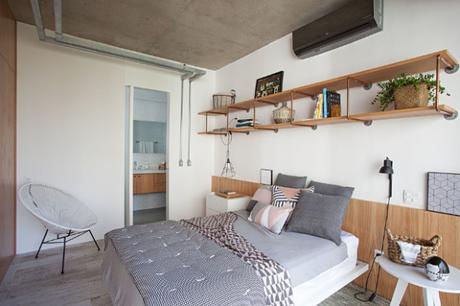 Une pièce séparée en pointillés dans cet appartement de Sao Paulo
