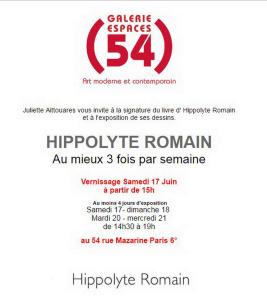 Galerie Espaces 54    exposition HIPPOLYTE   17/21 Juin 2017