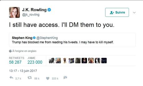 Sinon, Trump a bloqué Stephen King sur Twitter