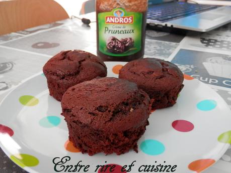 Muffins rustiques au chocolat et crème de pruneaux