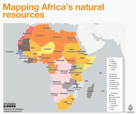 Mapping Africa's natural ressources, carte des ressources naturelles d'Afrique