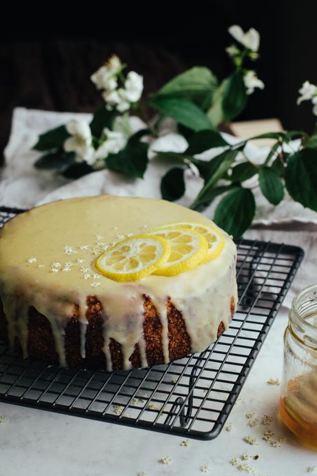 Cake de Polenta au Citron & Ganache Sureau Chocolat Blanc