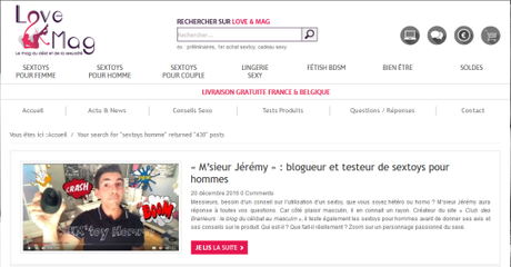 « M’sieur Jérémy » : blogueur et testeur de sextoys pour hommes | Loveandmag image