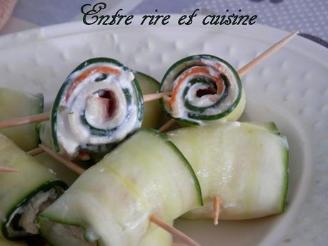 Roulés de concombre à la dinde...un amuse-bouche bien frais! Roulés de concombre à la dinde...un amuse-bouche bien frais!