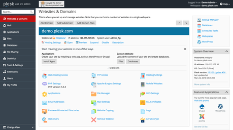 Comparaison des panneaux de contrôle d’hébergement Web 2017 : Plesk Versus cPanel