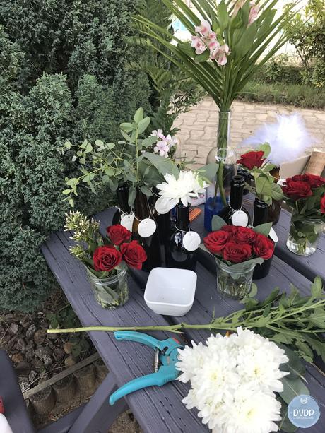 DIY Mariage : des soliflores récup bouteille-paillette-dvdp