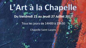 l’Art à la Chapelle – Noyers sur cher  »  de l’homme les traces » à partir du 21 Juillet 2017