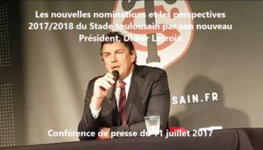 Conférence de presse du nouveau Président du Stade Toulousain Didier Lacroix Stade Toulousain 
