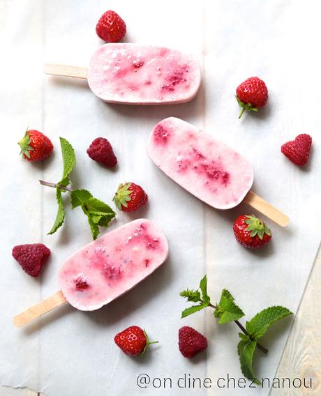 Popsicles coco /yaourt/fraises