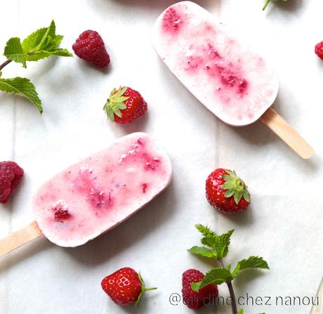Popsicles coco /yaourt/fraises