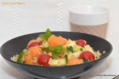 Salade de Quinoa au Melon, Courgette et Menthe.