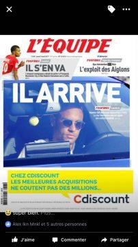 La Une magnifique de l’Equipe pour l’arrivée de Neymar ! (PHOTO) La Une magnifique de l’Equipe pour l’arrivée de Neymar ! (PHOTO)