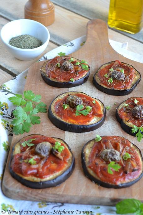 Mini pizz'aubergines Mini pizza aubergines