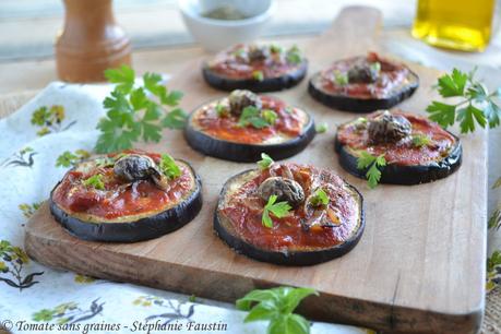 Mini pizz'aubergines Mini pizza aubergines