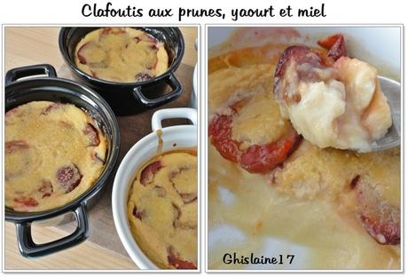 Clafoutis aux prunes, yaourt et miel