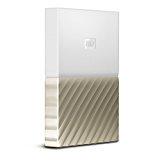 WD My Passport Ultra Disque dur externe portable 1To avec sauvegarde automatique pour PC, Xbox One et PlayStation 4 - Blanc/Doré