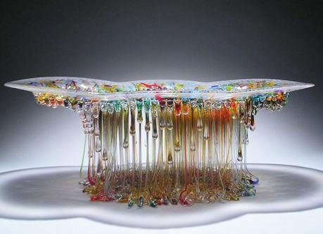 Tables en verre méduses de Daniela Forti