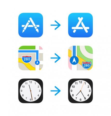 iOS 11 : Les nouvelles icônes App Store, Plans et horloge