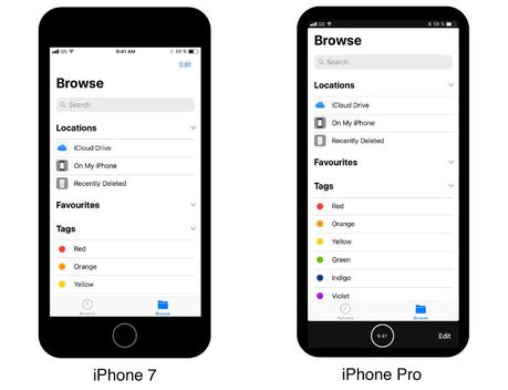 iphone 8 applications rendu ecran - iPhone 8 : un aperçu des applications sur l'écran borderless