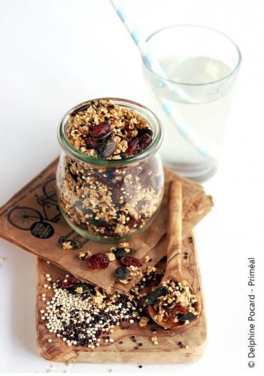 Recette bio : Granola gourmand aux 2 quinoa bio Priméal