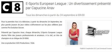 esport capucine anav c8 hanouna esport european league