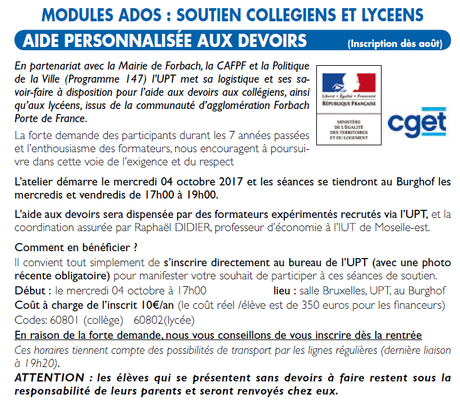Aide aux devoirs à Forbach Aide aux devoirs à Forbach