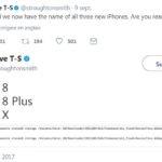 iOS 11 GM dévoile les iPhone 8, iPhone 8 Plus, iPhone X & l'A11 Fusion twitter noms iphone x 8 8 plus 150x150 - iOS 11 GM dévoile les iPhone 8, iPhone 8 Plus, iPhone X & l'A11 Fusion