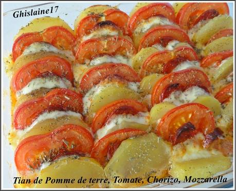 Tian de Pomme de terre, Tomate, Chorizo, Mozzarella