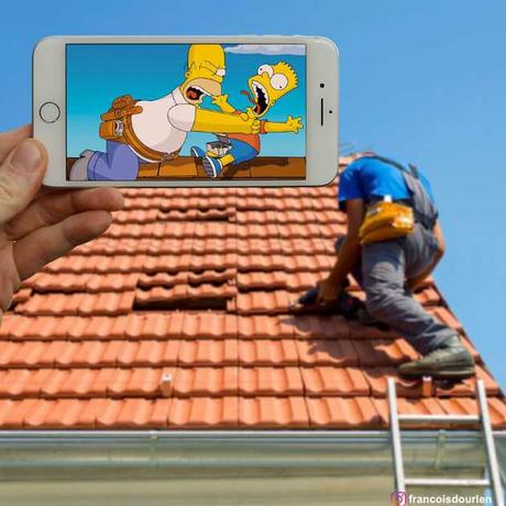 Les Simpsons intégrés à des scènes de la vie quotidienne