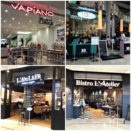 Restaurants du centre commercial Les 4 Temps Restaurant centre commercial les 4 Temps Vapiano HD Diner L’atelier-artisan crêpier bistro l’atelier food burger pizza pâtes brunch crêpes Paris La Défense