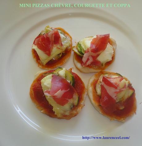 MINI PIZZAS CHÈVRE, COURGETTE ET COPPA MINI PIZZAS CHÈVRE, COURGETTE ET COPPA