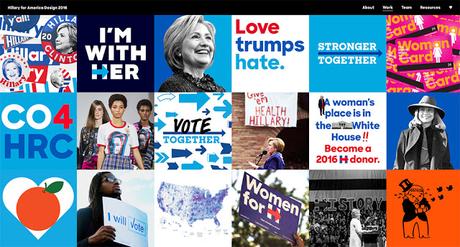 Tout le matériel graphique de la campagne d'Hillary Clinton