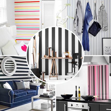 Et si vous adoptiez la rayure en déco ? carnet de tendance : des rayures sur un pan de mur