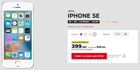 Bon plan : l'iPhone SE 128Go débloqué à seulement 399€ via SFR SFR iphone SE 128go 399 euros 1024x513 - Bon plan : l'iPhone SE 128Go débloqué à seulement 399€ via SFR