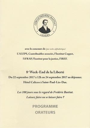 8e Week-End de la Liberté du Cercle Frédéric Bastiat, à Saint-Paul-lès-Dax 1/2 8e Week-End de la Liberté du Cercle Frédéric Bastiat, à Saint-Paul-lès-Dax 1/2