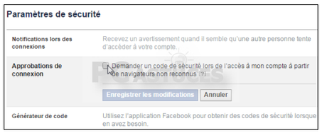 paramètres de sécurité de son compte facebook