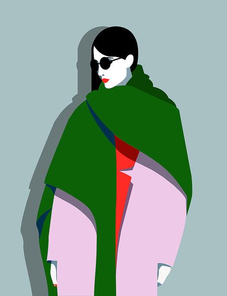 Graphic fashion illustrations by Mathilde Crétier