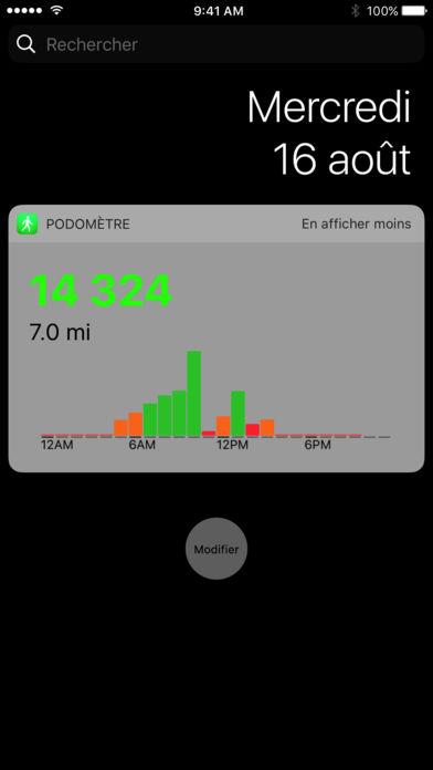 Le nombre de vos pas quotidien en Widget sur votre iPhone grâce à cette App
