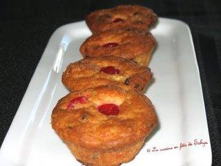 Muffins Banana Split, Cerise, banane, ananas