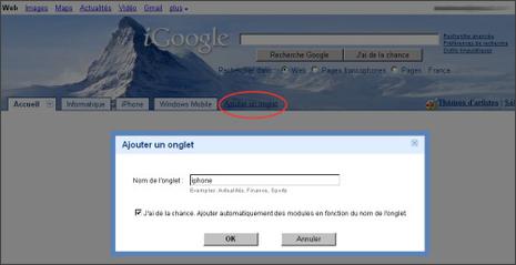 iGoogle, des onglets qui se remplissent tout seul iGoogle, des onglets qui se remplissent tout seul