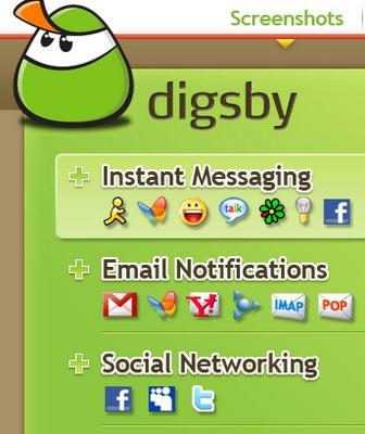 Digsby =Un seul client pour gérer tous vos comptes msn, e-mail, face book , twitter et autres