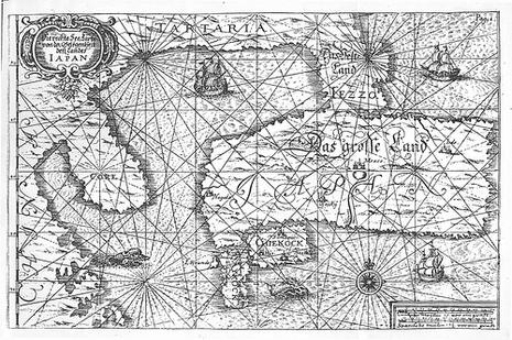 Francois Caron map1672, Japan