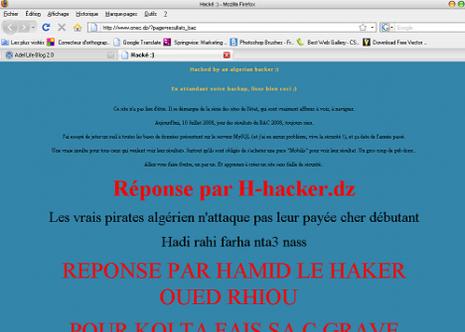 Le site de l’ONEC piraté