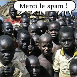 Photo enfants Uganda disant merci le spam