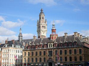 Le centre de Lille, avec la vieille bourse et le beffroi