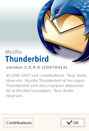 Mozilla Thunderbird et la version 2.0.0