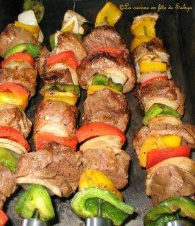 Brochettes de Filet de Veau et Légumes sur BBQ
