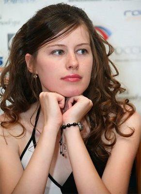North Urals Cup 2008: la ronde 3 aujourd'hui Natalija Pogonina , Russie, 2469 Elo - photo Chessbase