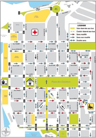 Plan des nouveaux sens de circulation au centre de NoumÃ©a